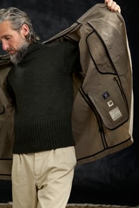 Image 10 of FISHERMAN COAT in Light weight Wax Cotton - Distressed Elephant 