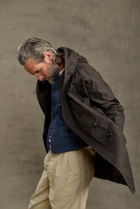 Image 4 of FISHERMAN COAT in Light weight Wax Cotton - Bitter Brown 