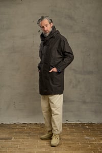 Image 17 of FISHERMAN COAT in Light weight Wax Cotton - Bitter Brown 