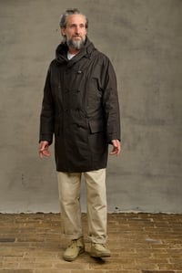 Image 22 of FISHERMAN COAT in Light weight Wax Cotton - Bitter Brown 