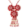 Red Beaded Medallion Necklace