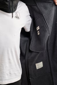 Image 15 of FISHERMAN Long wool Coat - Charcoal wool 
