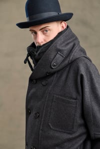 Image 16 of FISHERMAN Long wool Coat - Charcoal wool 