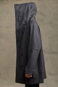 Image 18 of FISHERMAN Long wool Coat - Charcoal wool 