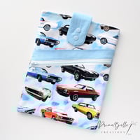 Image 1 of Blue Vintage Cars - Book Sleeve - Large Deluxe