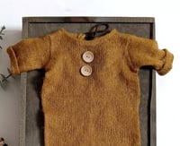 Image 2 of Baby boy bodysuit for photo shoots | Jess | 0-3 months | mustard