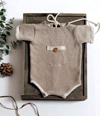 Image 1 of Baby boy bodysuit for photo shoots |  Eric | 3-6 months | beige| photo props