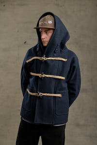 Image 6 of Fisherman  wool Short TOGGLE Coat - Navy *Last L available £490.00