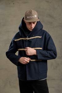 Image 8 of Fisherman  wool Short TOGGLE Coat - Navy *Last L available £490.00