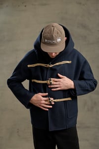 Image 9 of Fisherman  wool Short TOGGLE Coat - Navy *Last L available £490.00