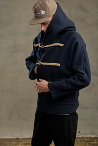 Image 10 of Fisherman  wool Short TOGGLE Coat - Navy *Last L available £490.00