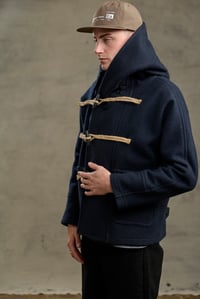 Image 11 of Fisherman  wool Short TOGGLE Coat - Navy *Last L available £490.00