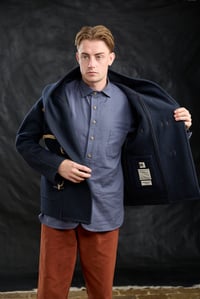 Image 16 of Fisherman  wool Short TOGGLE Coat - Navy *Last L available £490.00