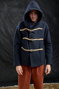 Image 18 of Fisherman  wool Short TOGGLE Coat - Navy *Last L available £490.00