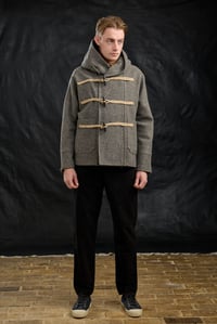 Image 25 of Fisherman  wool Short TOGGLE Coat - Biscuit Grey  £490.00