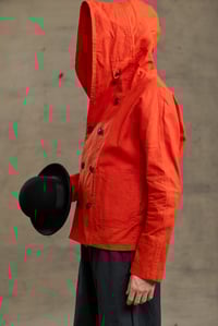 Image 16 of FISHERMAN Short COAT in Light weight Wax Cotton - Red £395.00