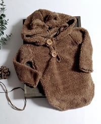 Image 1 of Sitter baby romper for photo shoots | Fluffy Bear | age 9-12 months | camel
