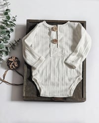Image 1 of Boy bodysuit for sitter photo shoots | Asher | age 9-12 months | off white