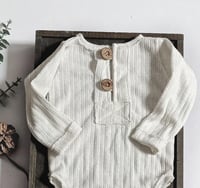 Image 2 of Boy bodysuit for sitter photo shoots | Asher | age 9-12 months | off white