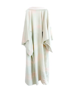 Image of Kimono dame af silke med changerende pastelfarver