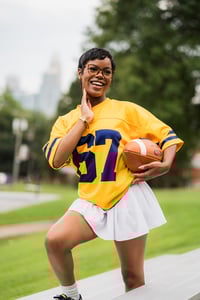 Image 1 of Black College Football Jersey - GOLD