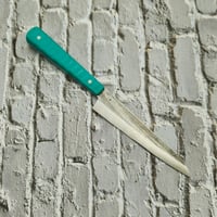 Image 1 of Petty knife turquoise linen micarta