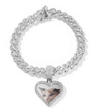 Single heart photo bracelet 