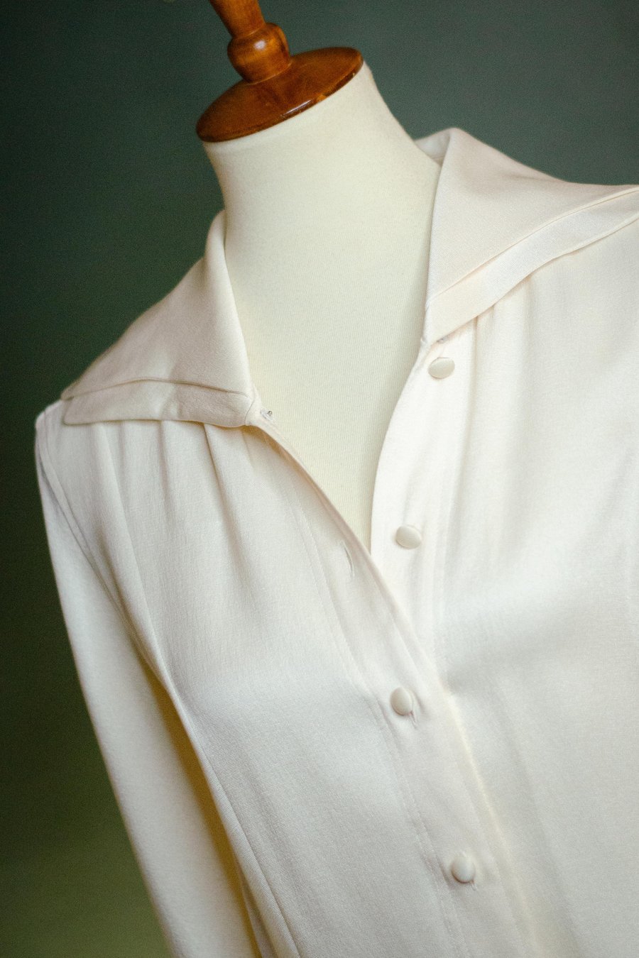 Image of Vintage Escada Cream Double Wing Collar Blouse