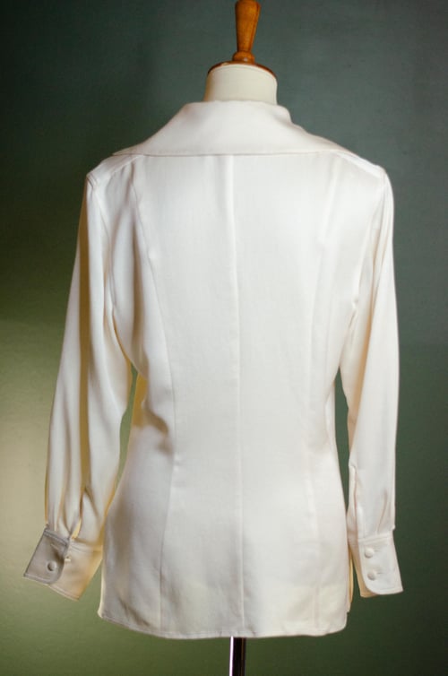 Image of Vintage Escada Cream Double Wing Collar Blouse