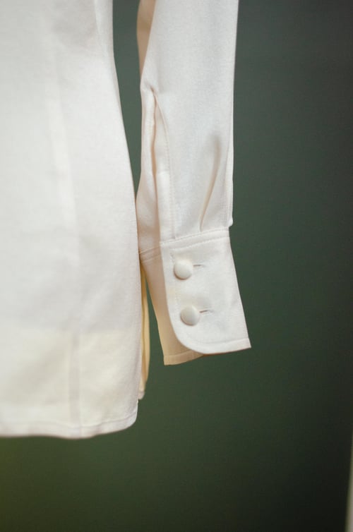 Image of Vintage Escada Cream Double Wing Collar Blouse