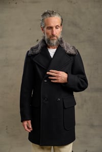 Image 3 of BILL SYKES COAT with Fur - Black Cashmere