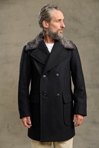 Image 1 of BILL SYKES COAT with Fur - Black Cashmere