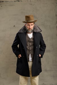 Image 2 of BILL SYKES COAT with Fur - Black Cashmere