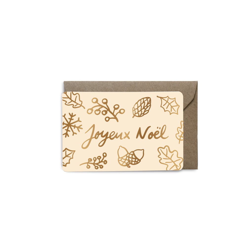 Image of MINI-CARTE FEUILLAGE blanc rose