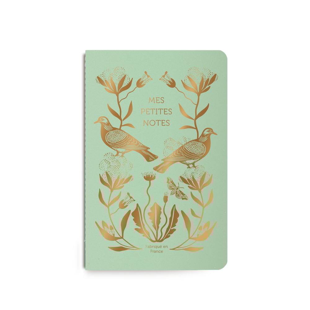 Image of CARNET COUSU COTON vert menthe