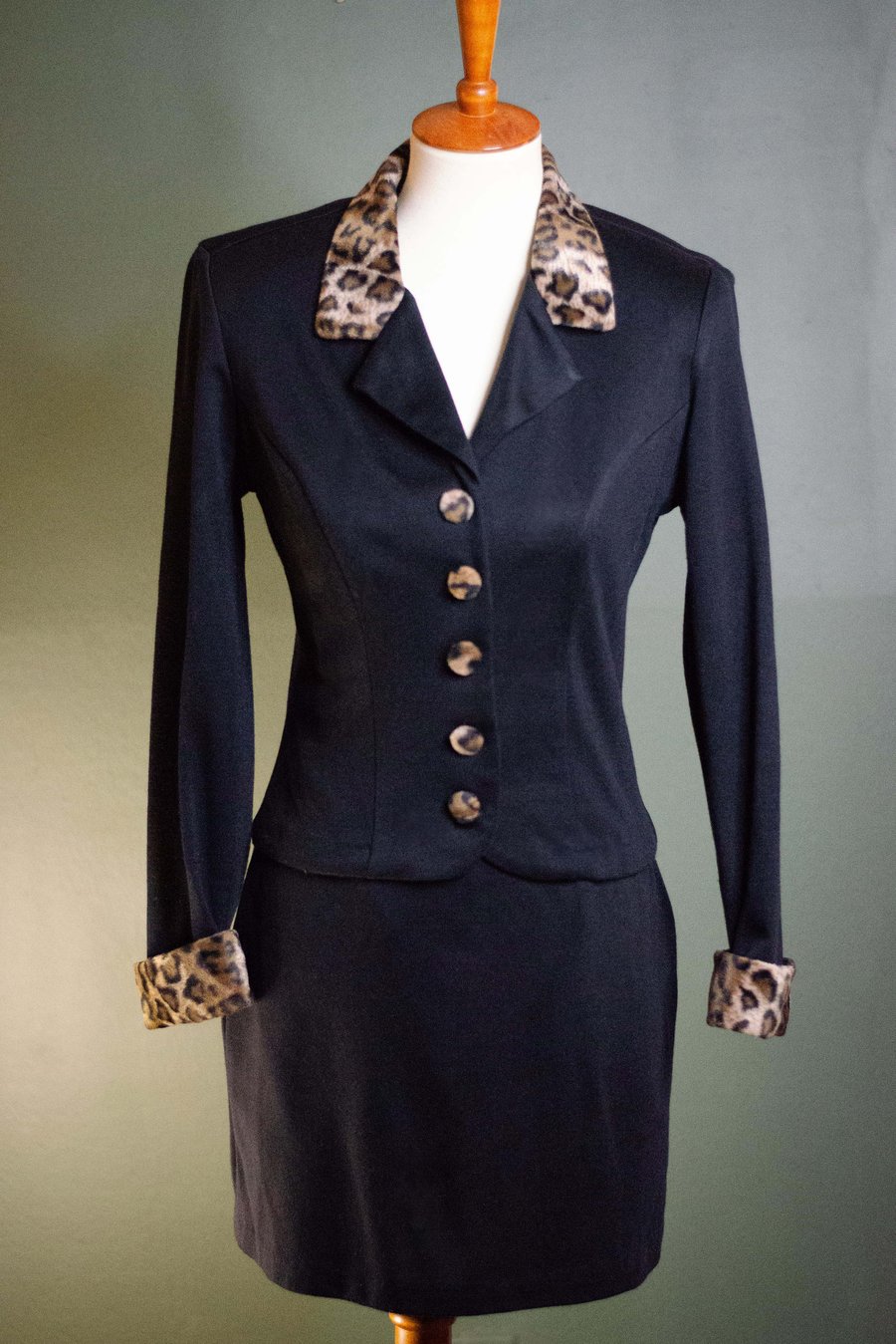 Image of Vintage 1990's All That Jazz Faux Fur Trim Mini Skirt Suit