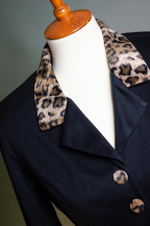 Image of Vintage 1990's All That Jazz Faux Fur Trim Mini Skirt Suit