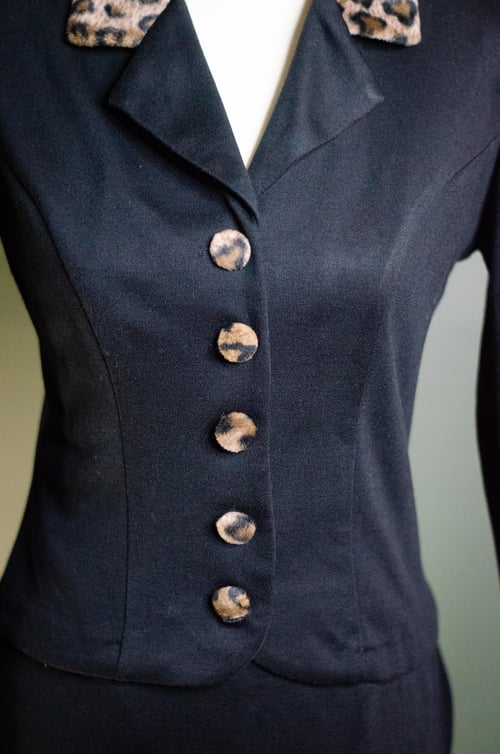 Image of Vintage 1990's All That Jazz Faux Fur Trim Mini Skirt Suit