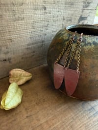 Image 6 of Fire Patina Triangular Mixed Metal earrings / n179