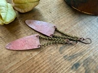 Image 1 of Fire Patina Triangular Mixed Metal earrings / n179