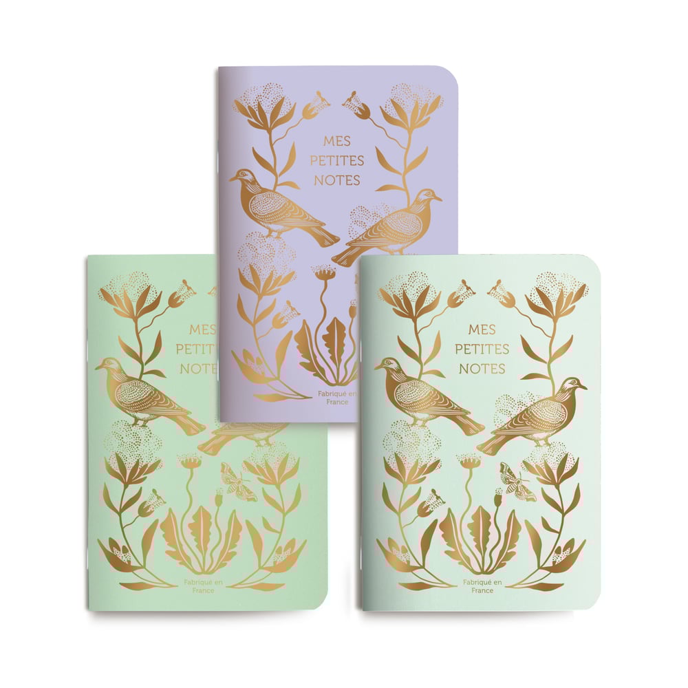 Image of TRIO PETITS CARNETS COTON