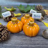 Image 13 of Handmade Ceramic Orange "boo" Pumpkins