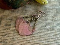 Image 2 of Copy of Fire Patina Triangular Mixed Metal earrings/ n22
