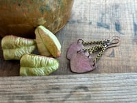 Image 7 of Copy of Fire Patina Triangular Mixed Metal earrings/ n22