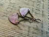 Image 11 of Copy of Fire Patina Triangular Mixed Metal earrings/ n22