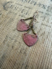 Image 13 of Copy of Fire Patina Triangular Mixed Metal earrings/ n22