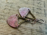 Image 14 of Copy of Fire Patina Triangular Mixed Metal earrings/ n22