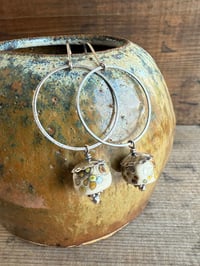 Image 2 of Sterling silver and artisan lamp work earrings / n51