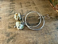 Image 3 of Sterling silver and artisan lamp work earrings / n51
