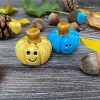 Image 1 of Handmade Ceramic Smiley Pumpkins - Blue or Yellow